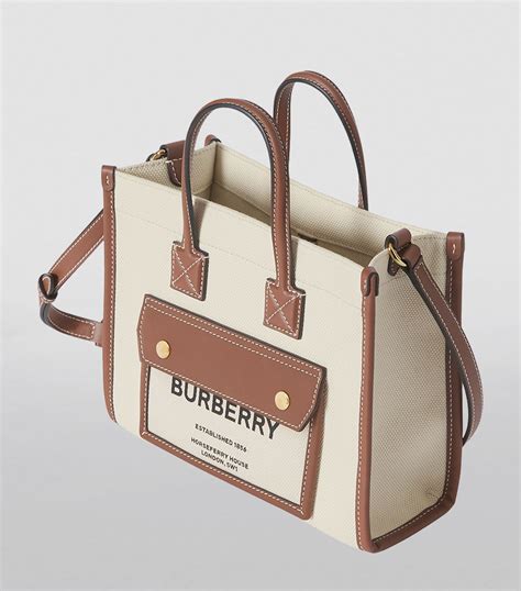 burberry mini horseferry canvas tote|Mini Freya Tote in Natural/tan .